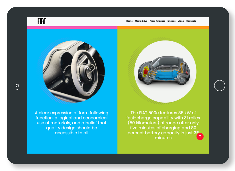 Fiat 500e iPad Horizontal View